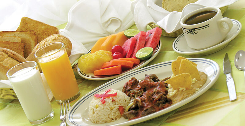 Imagen muestra del desayuno en el restaurante el Mezzanine